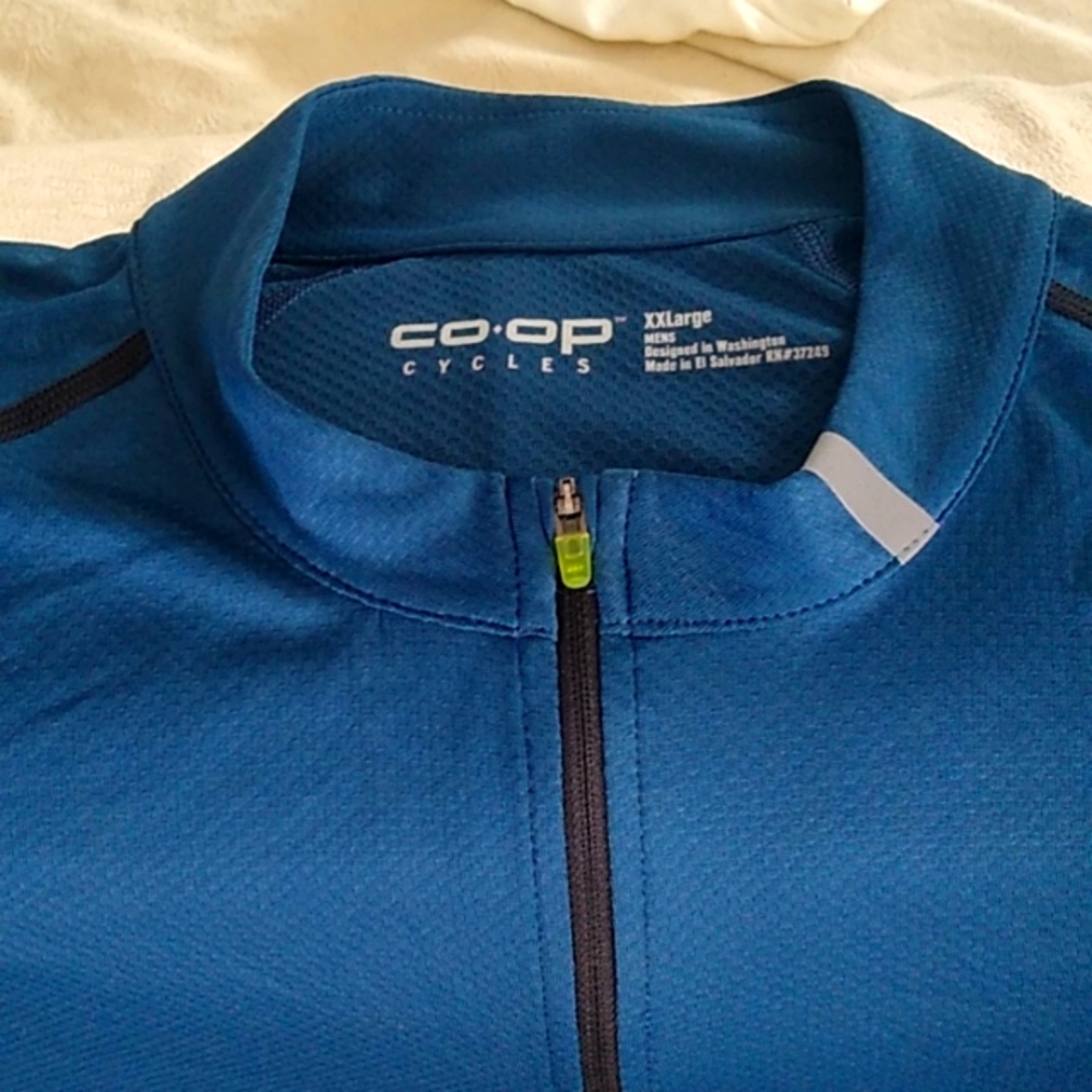 COOP Cycles XXL full zip ss Jersey.  Quick drying, moisture - wicking fabric 50+